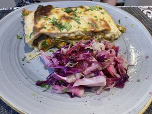 Vegan lasagna  at Avocado in Rhodes