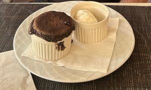 Chocolate soufflé (not vegan but my veggie husband loved it) at Avocado in Rhodes