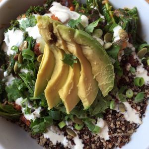 Smoky Tempeh Scramble at Prasad - Pearl District in Portland