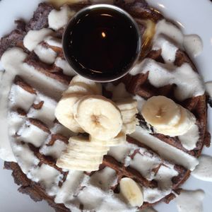 Blue Cornmeal Waffle at Prasad - Pearl District in Portland