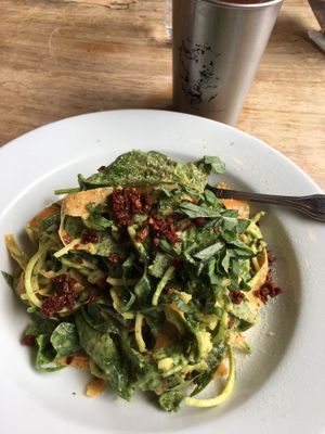raw pasta with avocado sauce at Prasad - Pearl District in Portland