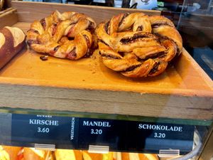 cherry pretzels 🍒 at Brezelkönig in Basel