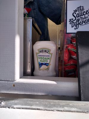 Vegan mayo available at Elliot's Fish & Chips in Hunstanton
