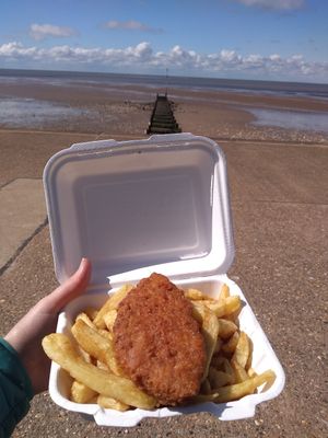 Vod n chips at Elliot's Fish & Chips in Hunstanton