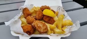 Scampi and chips at Elliot's Fish & Chips in Hunstanton