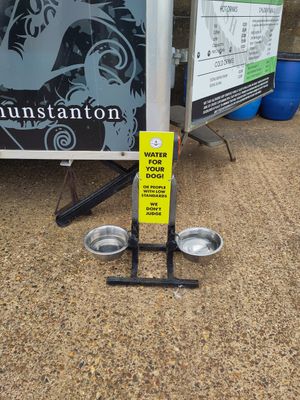 Water sign at Elliot's Fish & Chips in Hunstanton