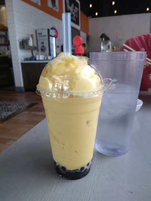 Mango smoothie with Boba  at VeggiEAT - Summerlin in Las Vegas