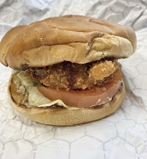 Bon-Mi style crispy chicken bun  at VeggiEAT - Summerlin in Las Vegas