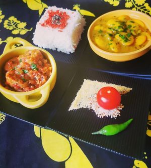 Rougail "saucisses" 🌱 at Le Métïs Végétal in Thiais