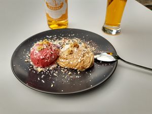 Raspberry and mocca mousse at Planet One in Arbon