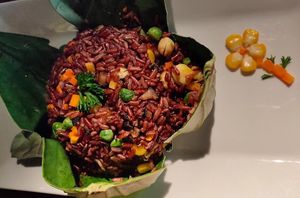 Brown rice at Doa Sen Vang Nha Hang Chay An in Ho Chi Minh City