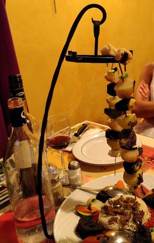 Main dish: vegetables skewers + plate at A Braijade Meridiounale in Menton