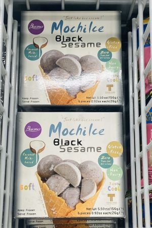 Dairy free black sesame Mochi  at Vinh-Loi Asien Supermarkt in Berlin