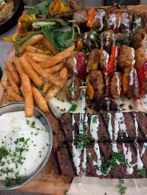 Platter option #1 (skewers and kebab) at Sham - Mont Royal in Montreal
