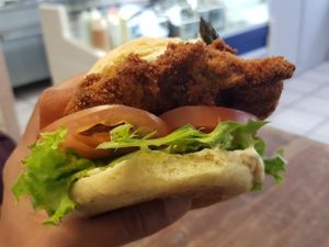 vegan hamburger   at Veganbar in Bremen