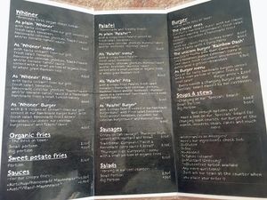 English menu, excluding specials (1of2) at Veganbar in Bremen