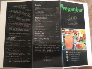 English menu (2of2) at Veganbar in Bremen