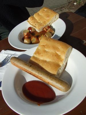 Bratwurst + Currywurst at Veganbar in Bremen