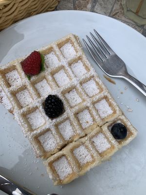 Vegan Belgian waffel   at Kleines Waffelhaus in Luebeck