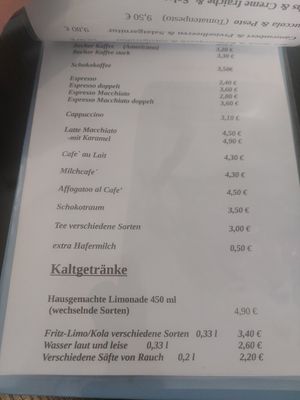 Drinks at Kleines Waffelhaus in Luebeck