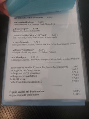 Waffles at Kleines Waffelhaus in Luebeck