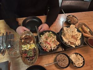 Lots of tofu and tempeh options   at Sampurna in Amsterdam