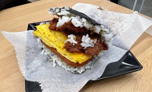 Teriyaki Beef Onigiri  at Wellness Sushi in Denver