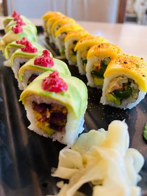 Royal Potato Roll, Fiery Philly Roll  at Wellness Sushi in Denver