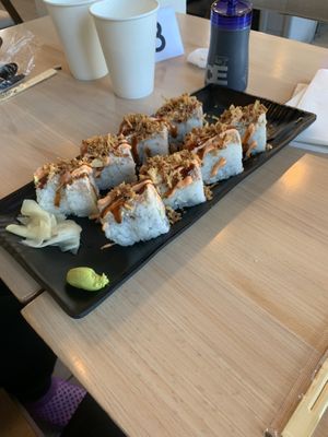 Had to come back!!! Krutchy sushi first thing on the menu.   at Wellness Sushi in Denver