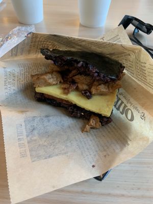 Teriyaki beef Onigirl   at Wellness Sushi in Denver