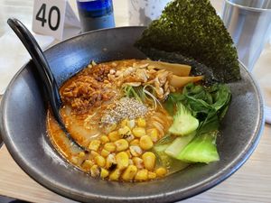 Spicy peanut ramen  at Wellness Sushi in Denver