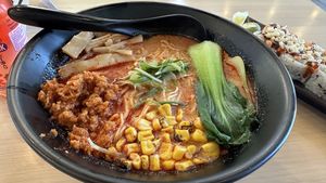 W’s spicy tonkotsu ramen  at Wellness Sushi in Denver