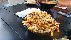 okonomo fries. it's like japanese gravy fries. it's hard to screw up french fries and i probably wouldn't order again. too many other yummier dishes at wellness. at Wellness Sushi in Denver