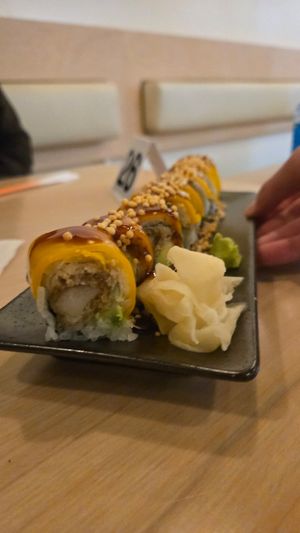 Smoky sake curry roll at Wellness Sushi in Denver