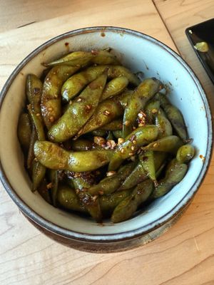 Spicy edamame   at Wellness Sushi in Denver