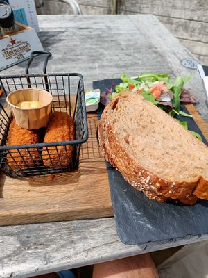Bread with kroketten at De Zeemeeuw in Noordwijk