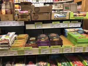 Vegan chocolate (such nice clear labeling!)  at Vitalia Reformhaus in Freising