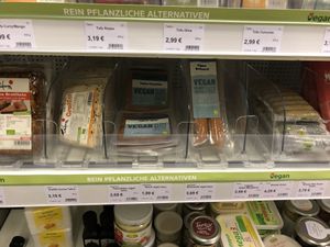 Vegan meats  at Vitalia Reformhaus in Freising