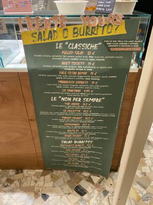 Menu  at Salad House in Milan