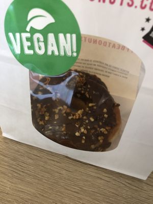 Vegan chocolate hazelnut donut at Offbeat Donut Co in Dublin