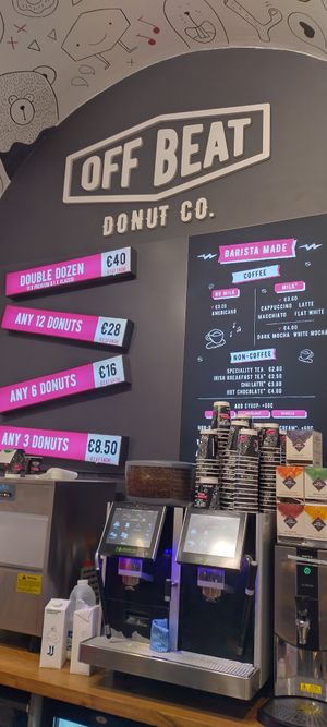 Menu as of March 2025 at Offbeat Donut Co in Dublin