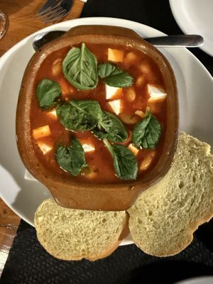 Giant beans with vegan Feta   at 3 Pigs in Rhodes