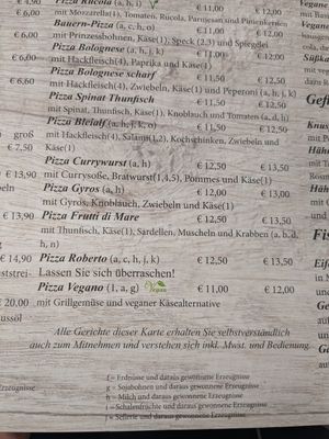 Menu - updated with vegan pizza! at Altes Backhaus in Bleialf