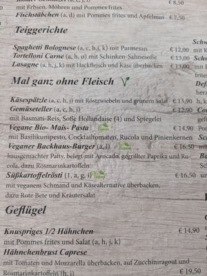 Updated vegan menu options at Altes Backhaus in Bleialf