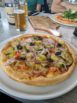 Vegan pizza at Altes Backhaus in Bleialf