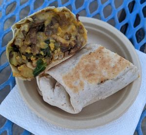 Breakfast Burrito at Bruce Trent Farmers Market at ERBS Vegan Kitchen in Las Vegas