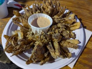 Flowering onion at ERBS Vegan Kitchen in Las Vegas