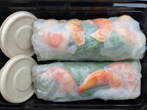 Shrimp spring rolls at ERBS Vegan Kitchen in Las Vegas