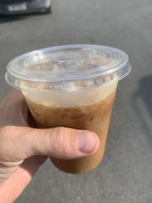 Ask for coconut milk version and get this vegan phin coffee and broad smile    at Bo De Tam in Prague