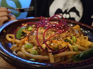 Duck and Udon at Veganese Quan Chay in Leipzig